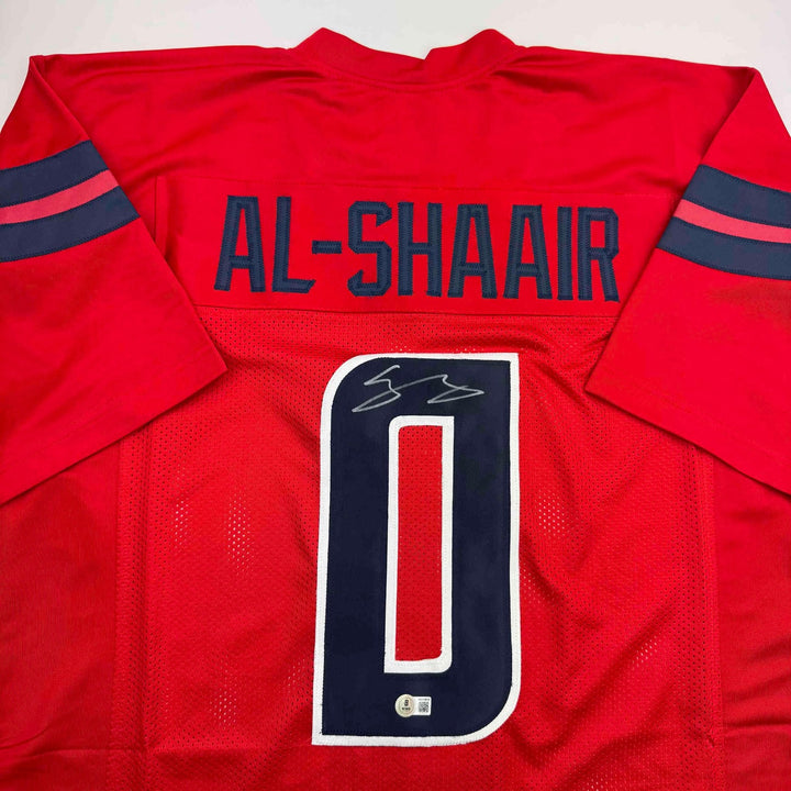 Autographed/Signed Azeez Al Shaair Houston Red Jersey Beckett BAS COA