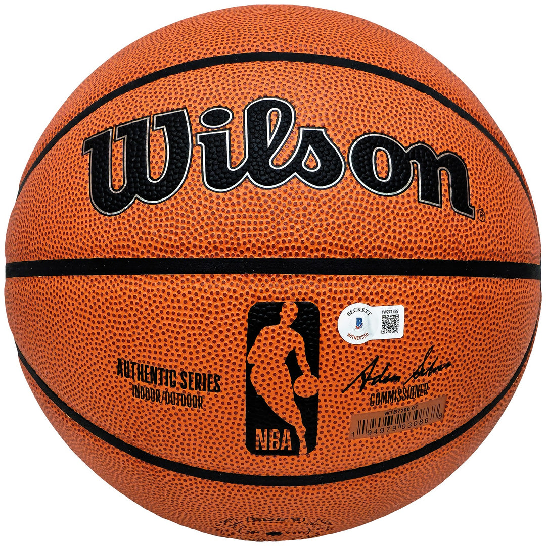 John Stockton Auto Authentic Series Indoor/Outdoor IO Basketball Jazz Beckett