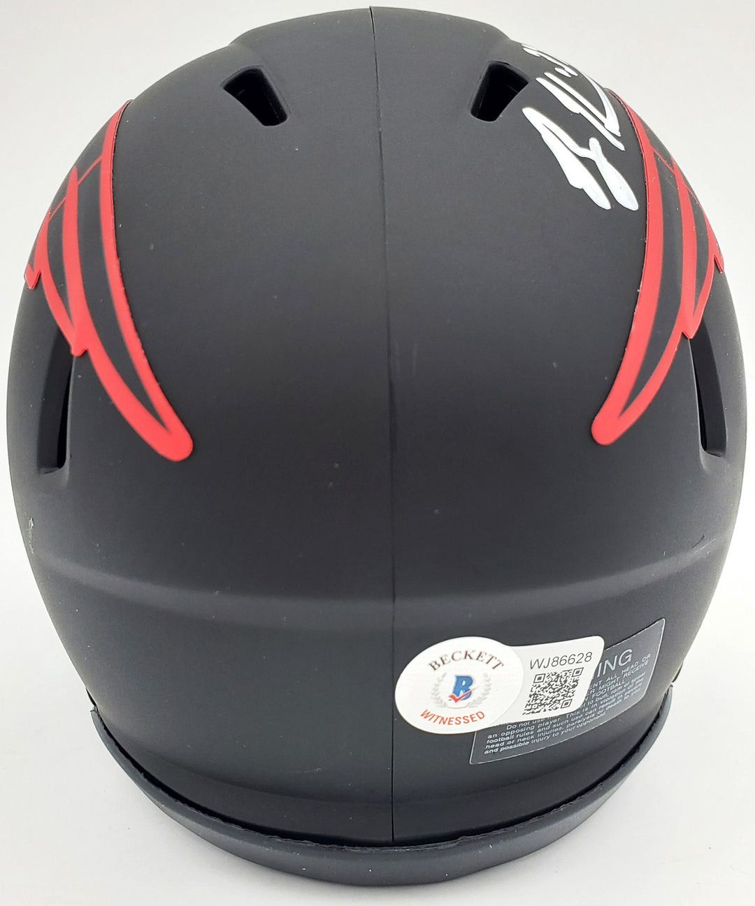 Rodney Harrison Signed Patriots Eclipse Black Speed Mini Helmet Beckett