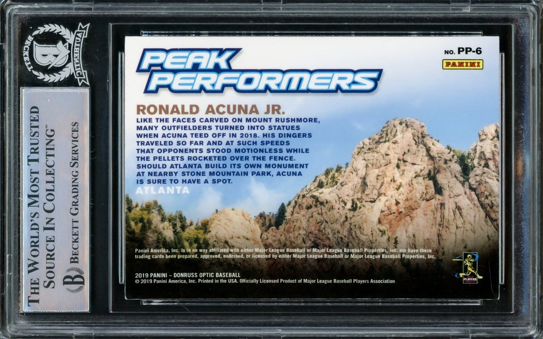 Ronald Acuna Jr. Signed 2019 Donruss Optic Peak Performers Card #PP-6 Braves