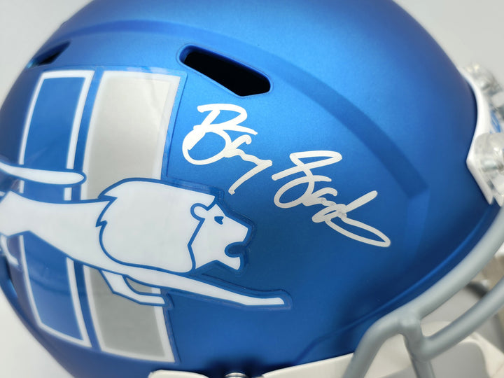 Barry Sanders Lions 2023 Alternate Signed Replica Speed FS Helmet Beckett BAS