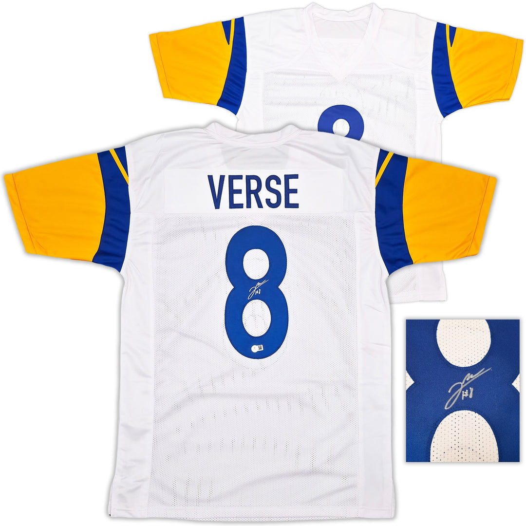 Los Angeles Rams Jared Verse Signed White Jersey Beckett Witness