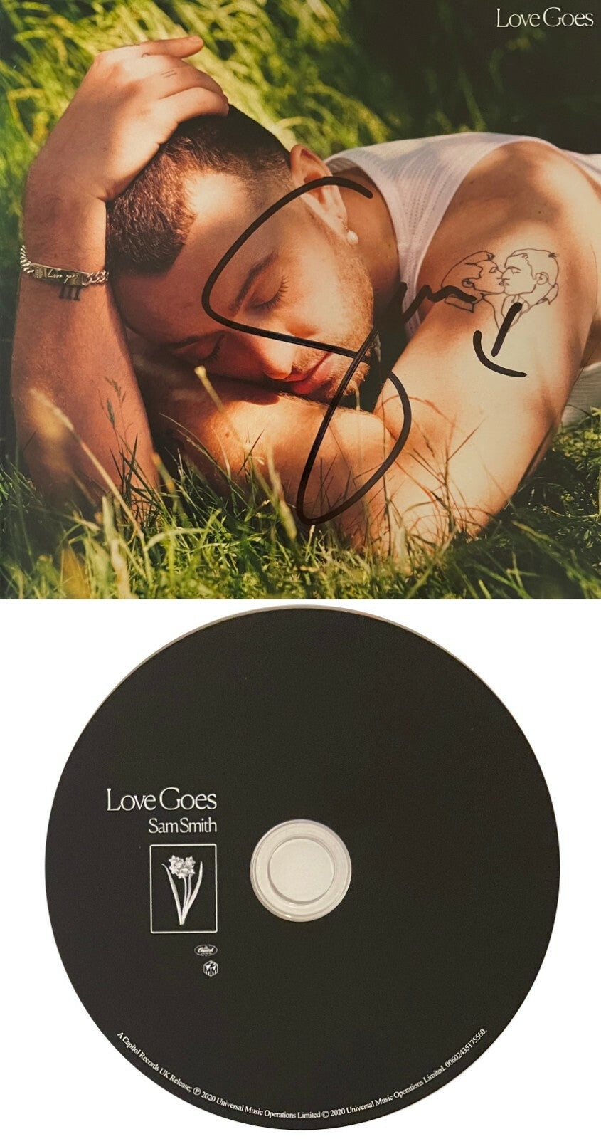 Sam Smith signed 2020 "Love Goes" Album Cover Booklet w/ CD & Case