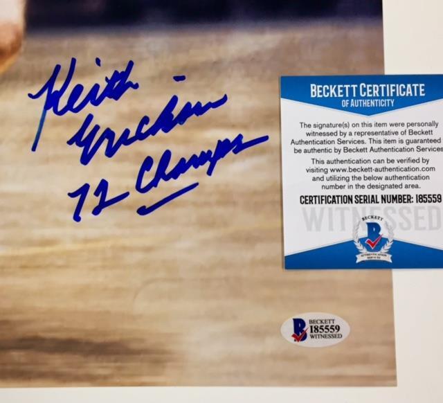 KEITH ERICKSON Signed "72 CHAMPS" Lakers 16x20 Photo w/ BAS Beckett Witness COA