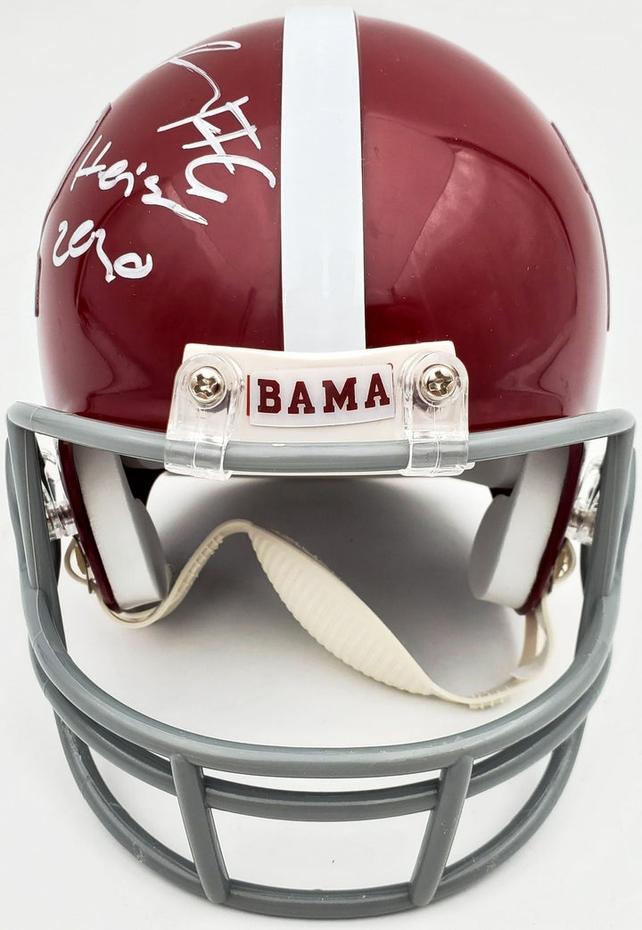 Devonta Smith Signed Alabama Crimson Tide Mini Helmet "Heisman 2020" Beckett BAS