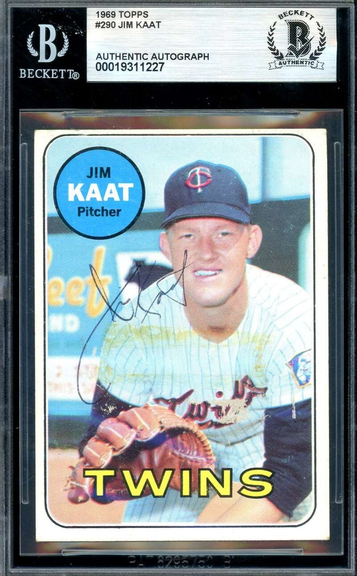 Jim Kaat Beckett BAS Vintage Signed 1969 Topps Autograph Twins