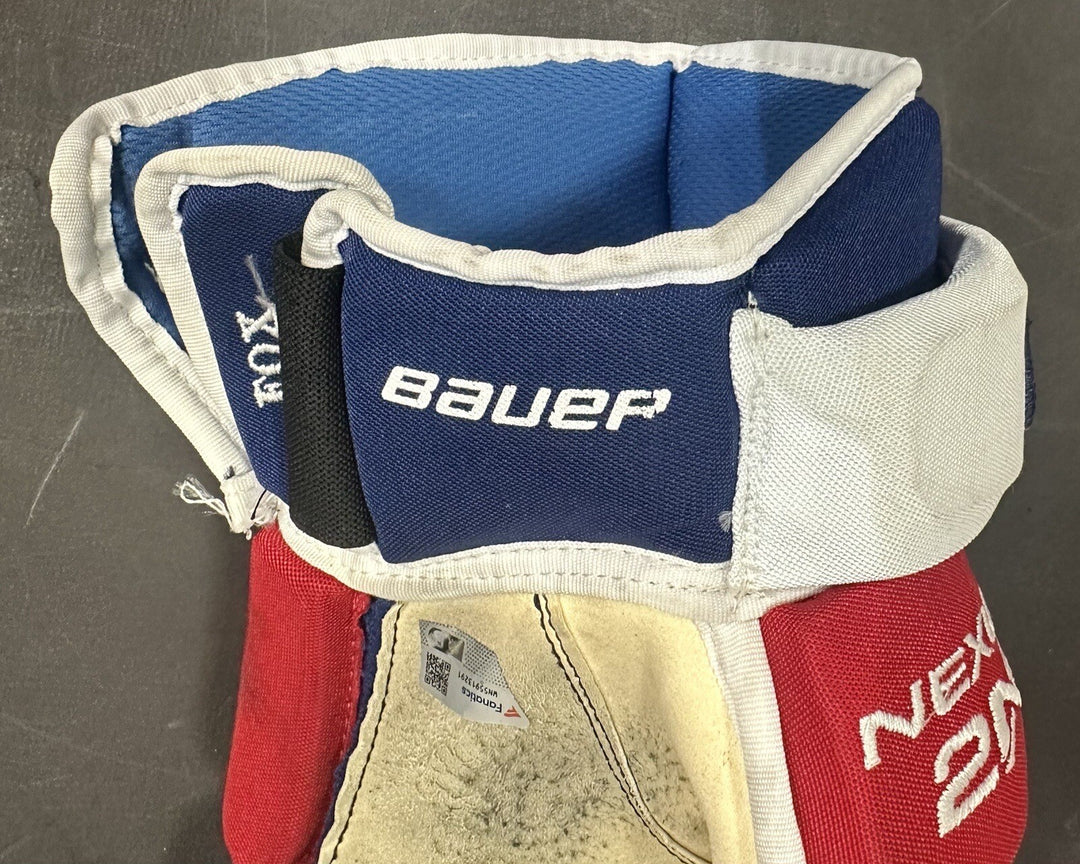 Adam Fox New York Rangers 2022 Game Used Bauer Nexus Gloves Pair Fanatics COA