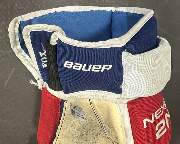 Adam Fox New York Rangers 2022 Game Used Bauer Nexus Gloves Pair Fanatics COA