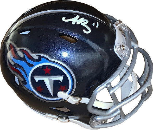 AJ (A.J.) Brown signed Tennessee Titans Navy Speed Mini Helmet #11 - JSA Witness