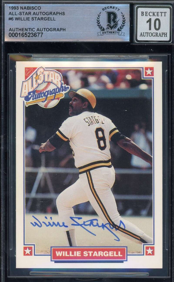 Willie Stargell Gem Mint 10 Beckett BAS Signed 1993 Nabisco All Star Autographed