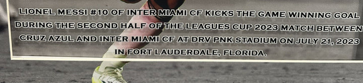 Lionel Messi Framed 3D Photo Facsimile Auto Inter Miami 1st Game Replica Ticket