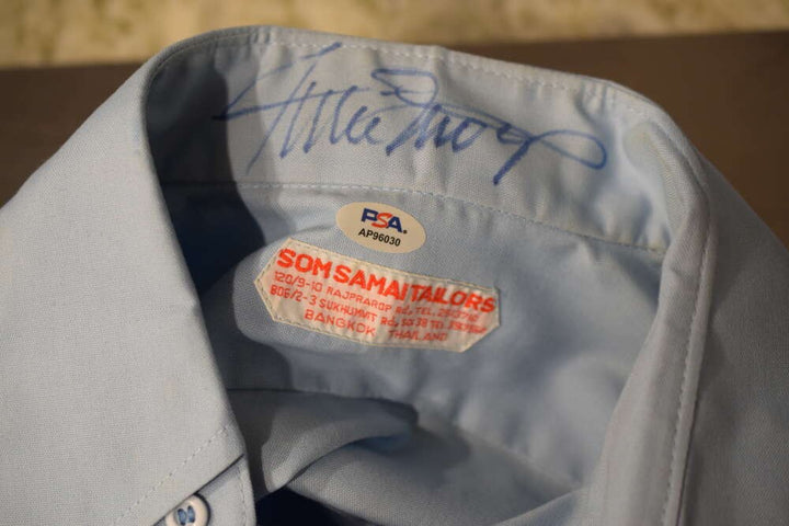 Willie Mays PSA DNA Coa Personally Owned Worn Shirt Signed With Mays Letter