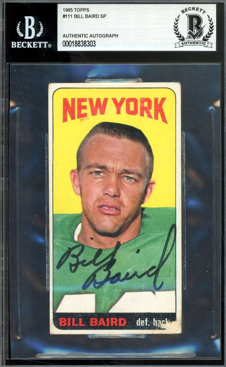 Bill Baird Beckett BAS Signed 1965 Topps SP Autograph