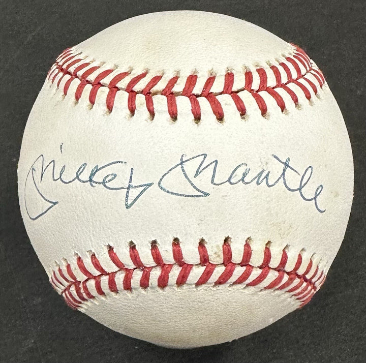 Mickey Mantle Signed Official AL Baseball NY Yankees Bold Auto PSA LOA HOF mvp