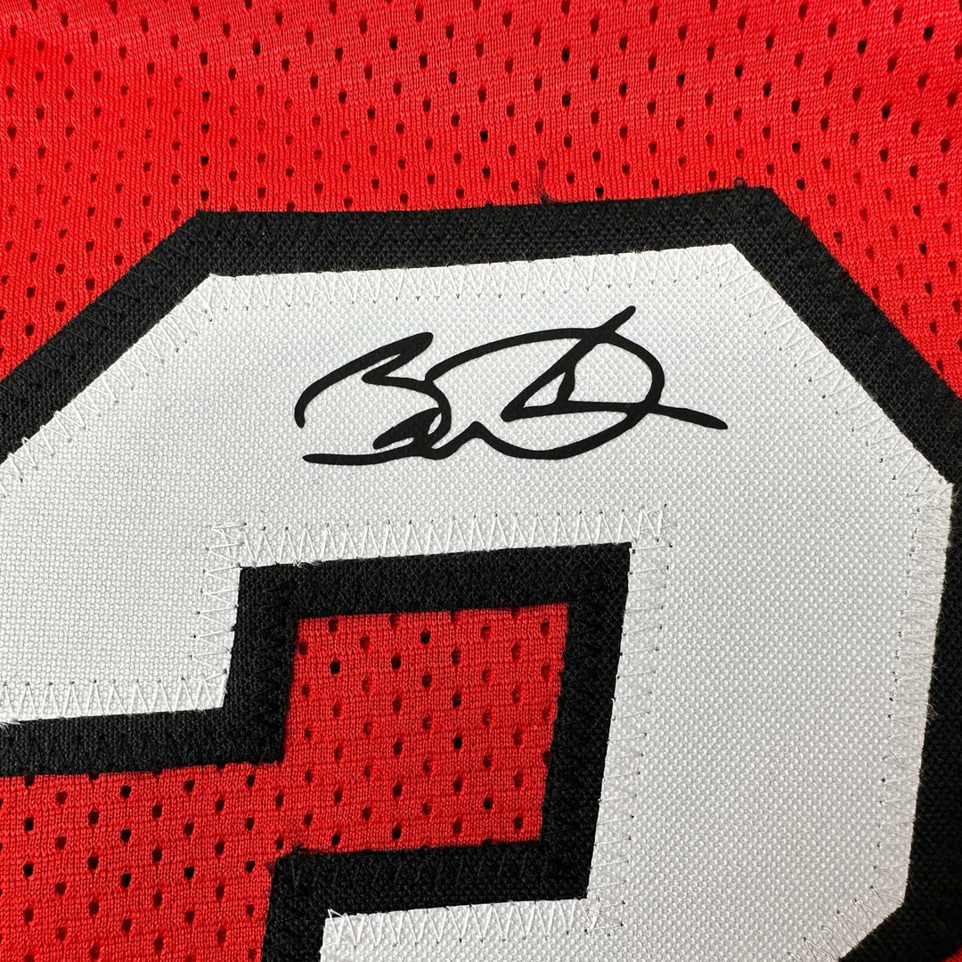 Facsimile Autographed Dwyane Wade Miami Red Reprint Jersey Size Men's XL