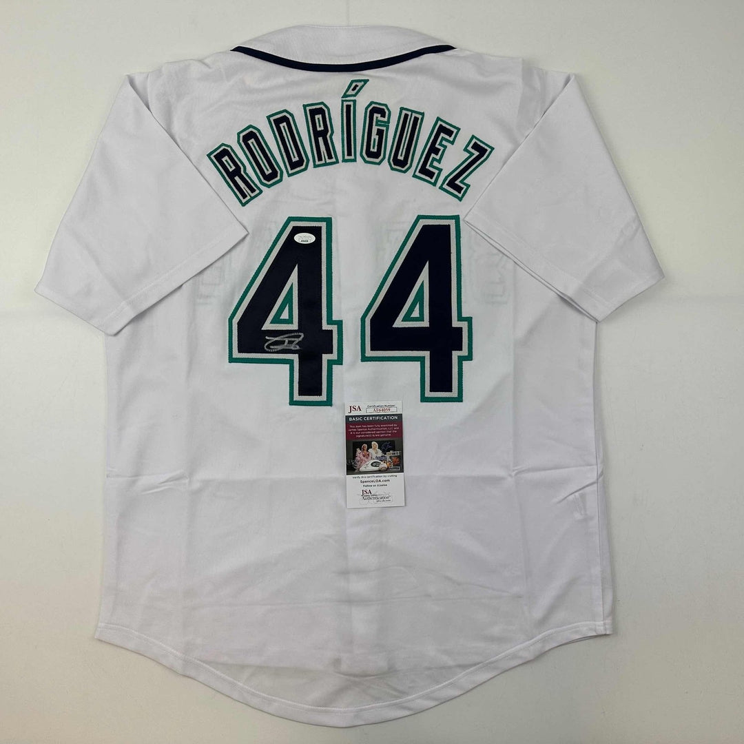 Autographed/Signed Julio Rodriguez Seattle White Jersey JSA COA Auto
