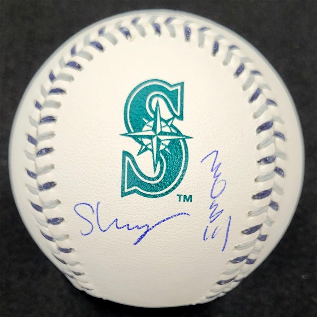 Shigetoshi Hasegawa signed Kanji Mariners Team Stitch Baseball auto BAS Beckett
