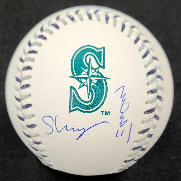 Shigetoshi Hasegawa signed Kanji Mariners Team Stitch Baseball auto BAS Beckett