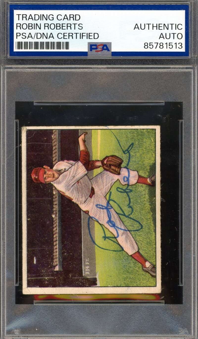 Robin Roberts PSA DNA Vintage Signed 1950 Bowman Autograph