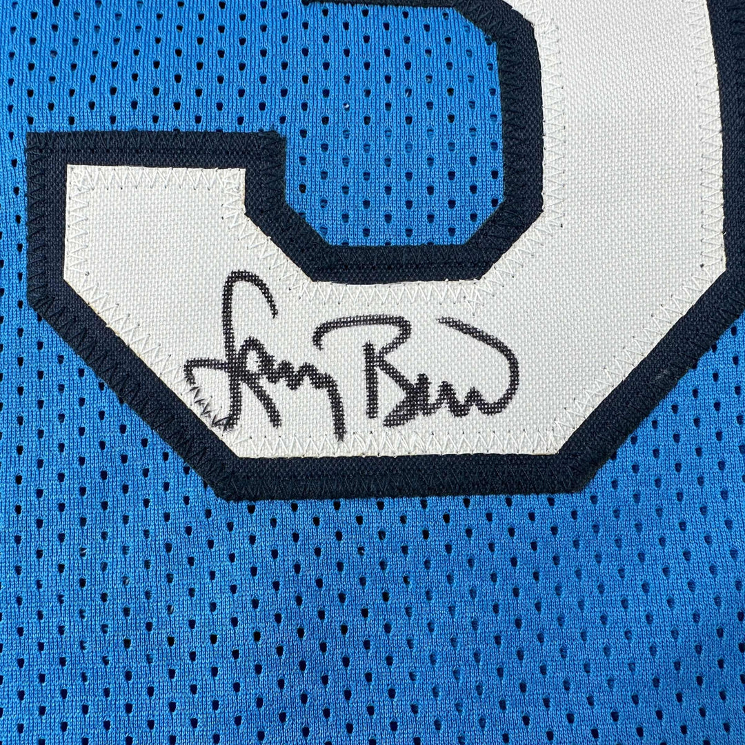 Autographed/Signed Larry Bird Indiana State College Basketball Jersey JSA COA