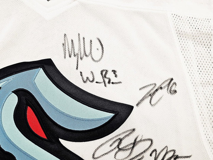 Seattle Kraken Inaugural Season Auto White Adidas Jersey 24 Sigs #/50 Fanatics