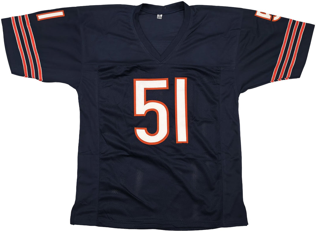 Chicago Bears Dick Butkus Signed Blue Jersey Beckett Wit