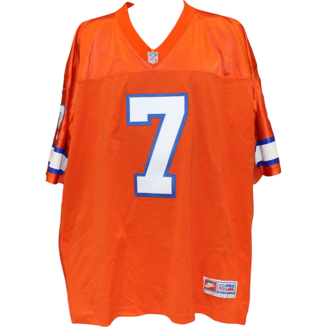 John Elway Autographed Denver Broncos Wilson Sz 44 Orange Jersey Beckett 52845