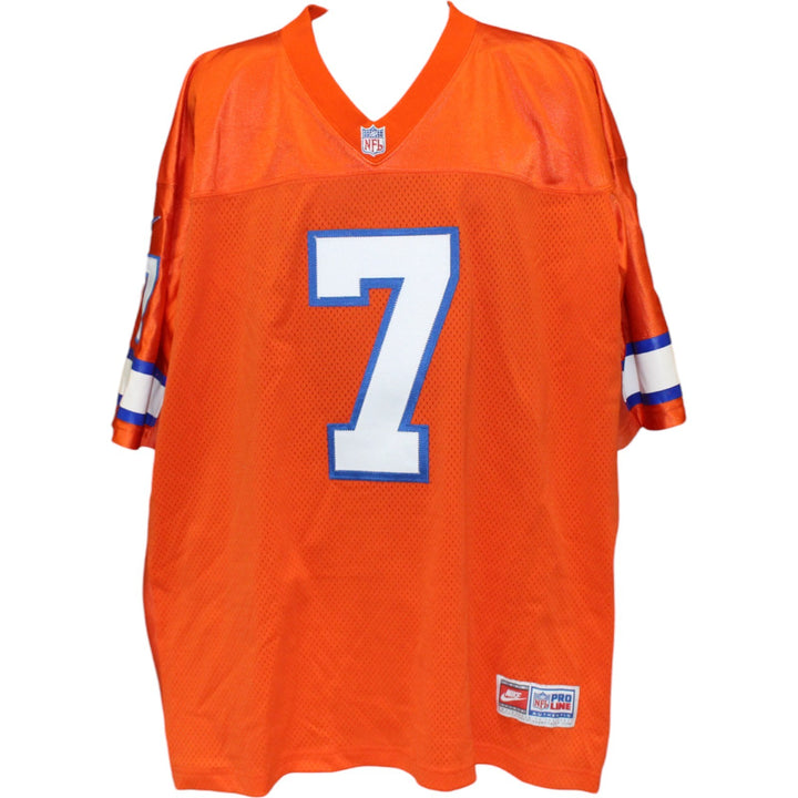 John Elway Autographed Denver Broncos Wilson Sz 44 Orange Jersey Beckett 52845