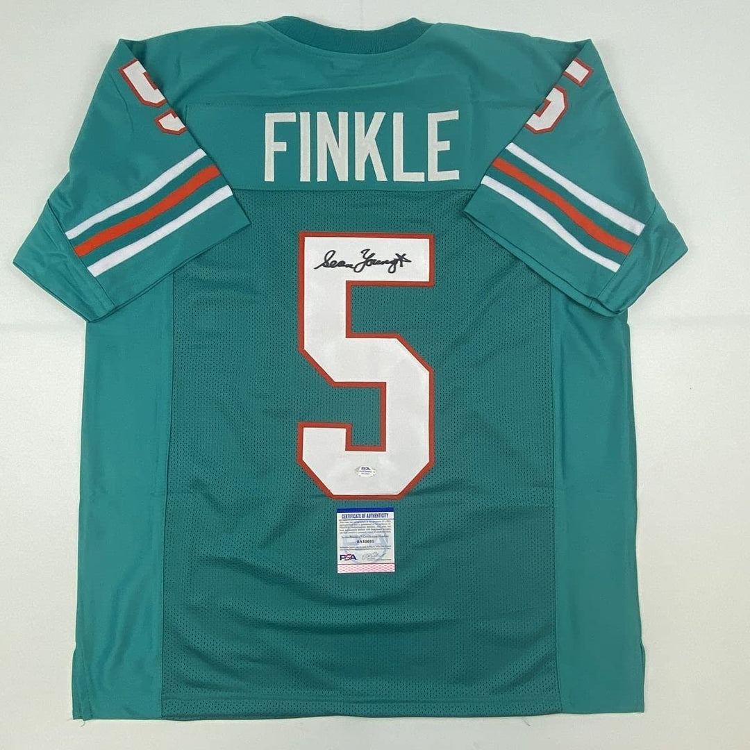 Signed SEAN YOUNG Ray Finkle Ace Ventura Miami Teal Jersey PSA COA