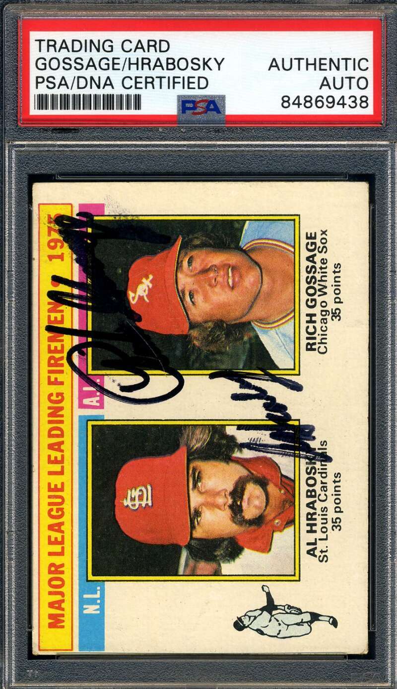 Goose Gossage Al Hrabosky PSA DNA Signed 1976 Topps Leading Firemen Autograph