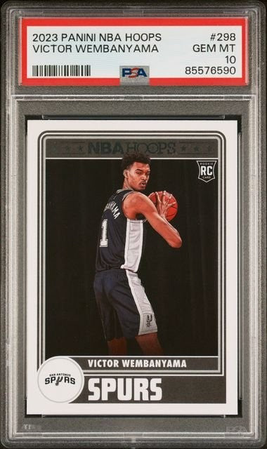 Graded 2023 Panini Hoops Victor Wembanyama #298 Rookie RC Card PSA 10
