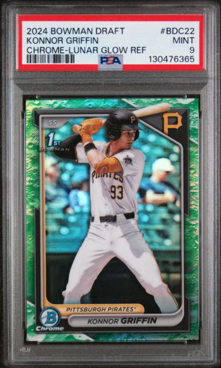 Graded 2024 Bowman Draft Konnor Griffin #BDC22 Chrome Lunar Rookie Card PSA 9