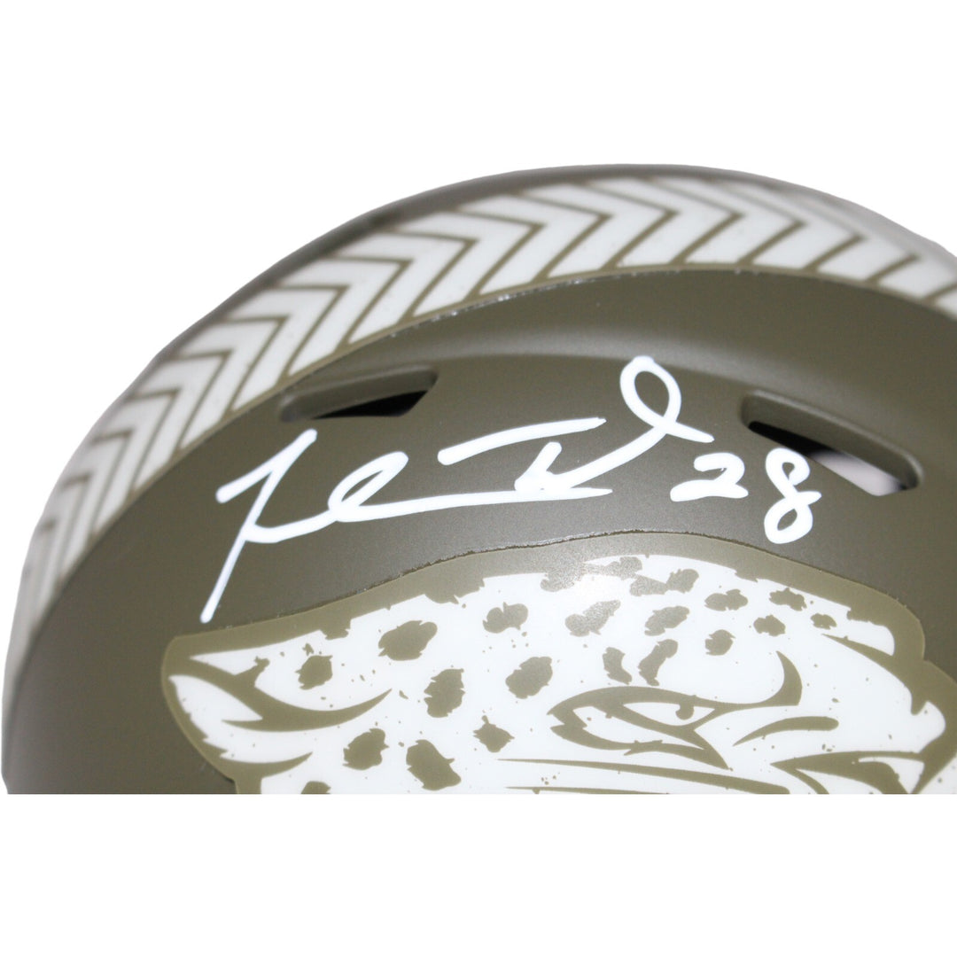 Fred Taylor Autographed Jacksonville Jaguars Salute Mini Helmet Beckett 42285