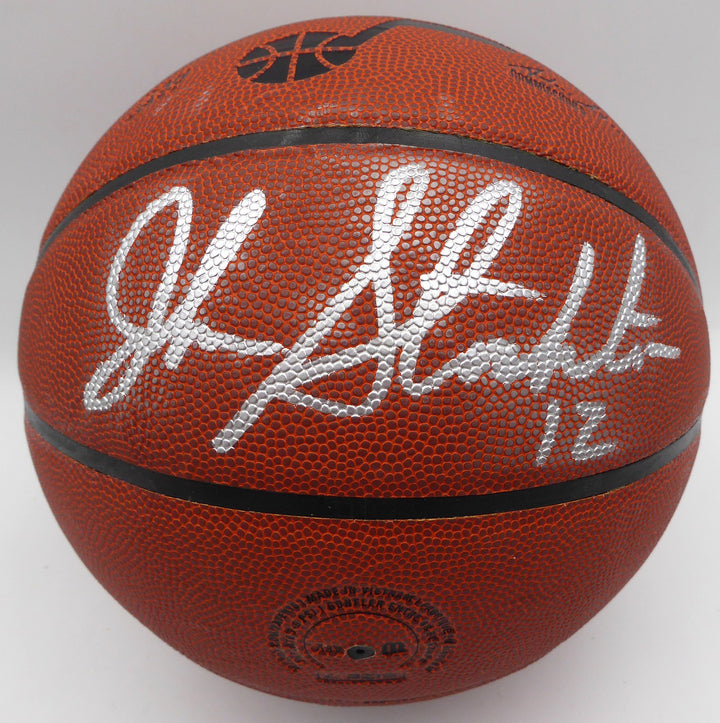 Karl Malone & John Stockton Auto Wilson Basketball Jazz Smudged Beckett 1W271664