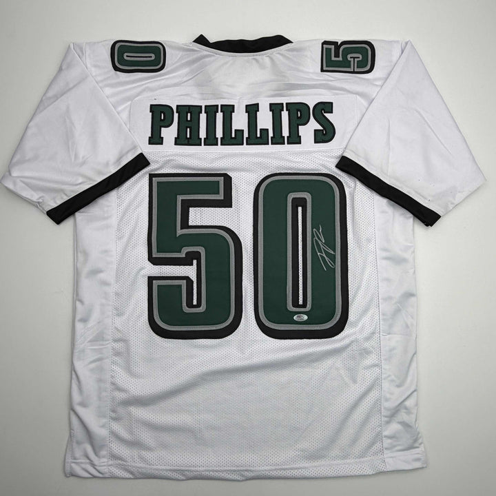 Autographed/Signed Jaelan Phillips Philadelphia White Football Jersey PSA COA
