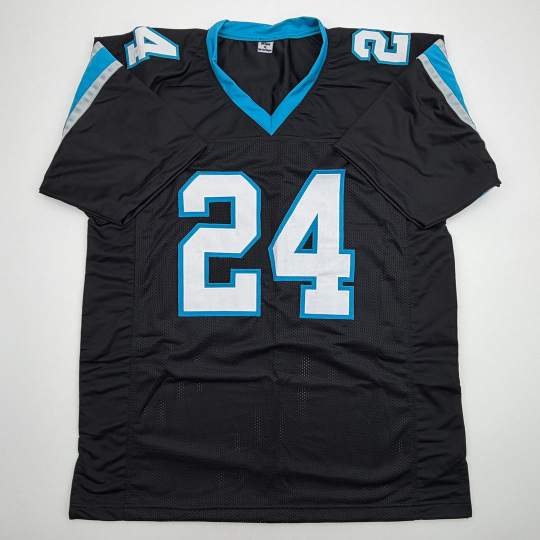 Autographed/Signed Jonathon Brooks Carolina Black Football Jersey JSA COA