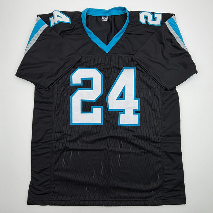 Autographed/Signed Jonathon Brooks Carolina Black Football Jersey JSA COA