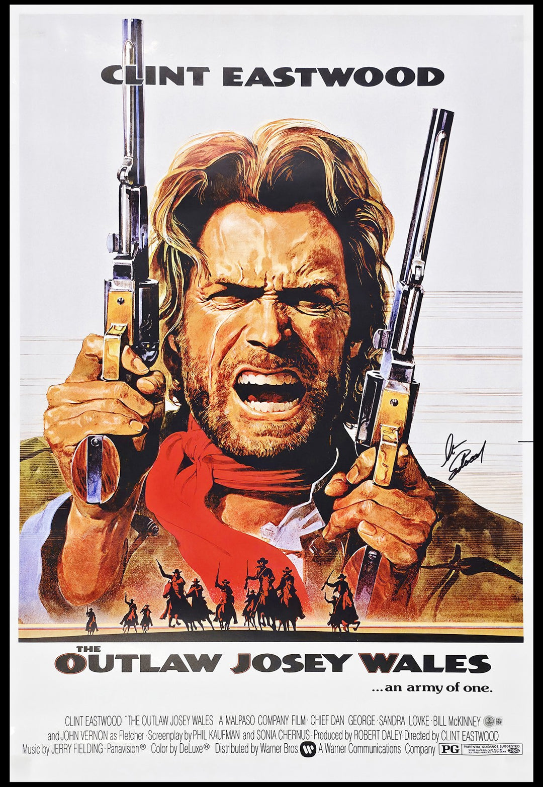 Clint Eastwood Signed 27x40 Outlaw Josey Wales Movie Poster Beckett BAS
