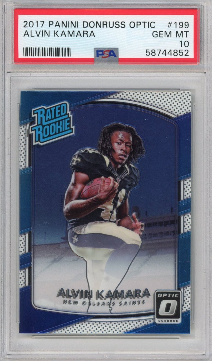 Graded 2017 Panini Donruss Optic Alvin Kamara #199 Rookie Card PSA 10