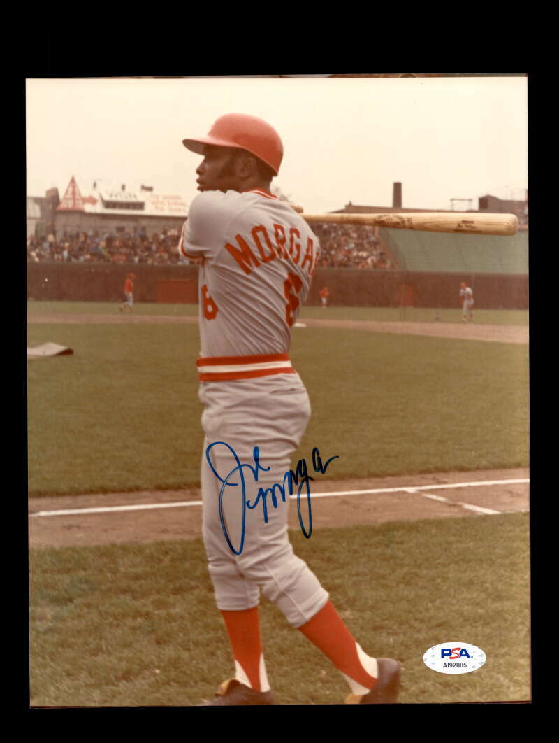 Joe Morgan PSA DNA Coa Signed 8x10 Original Reds Photo Autograph