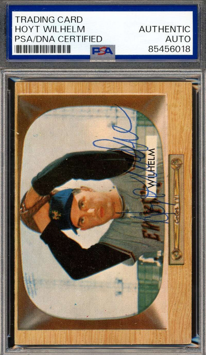 Hoyt Wilhelm PSA DNA Vintage Signed 1955 Bowman Autograph