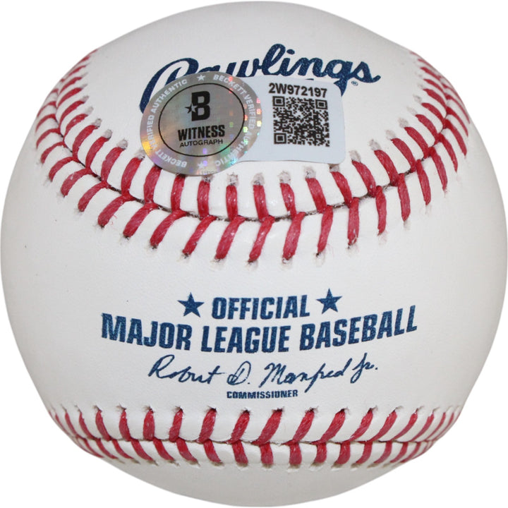 Jim Thome Autographed/Signed Cleveland Indians OML Baseball 612 HR Beckett 50924