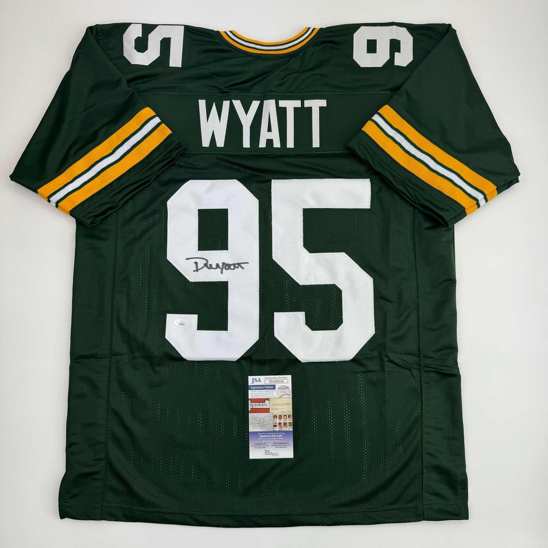 Autographed/Signed Devonte Wyatt Green Bay Green Football Jersey JSA COA