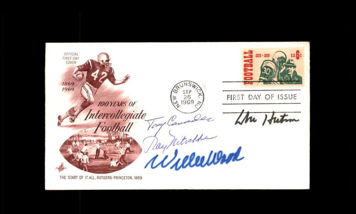 Don Hutson Ray Nitschke Willie Wood Tony Canadeo JSA Coa Signed by 4 1969 FDC