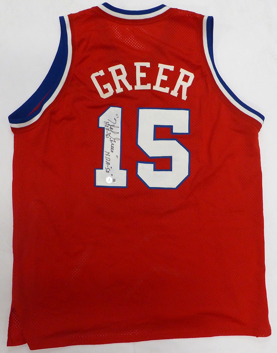 Philadelphia 76ers Hal Greer Signed Red Jersey HOF 81 NBA "50" Beckett #BS30062