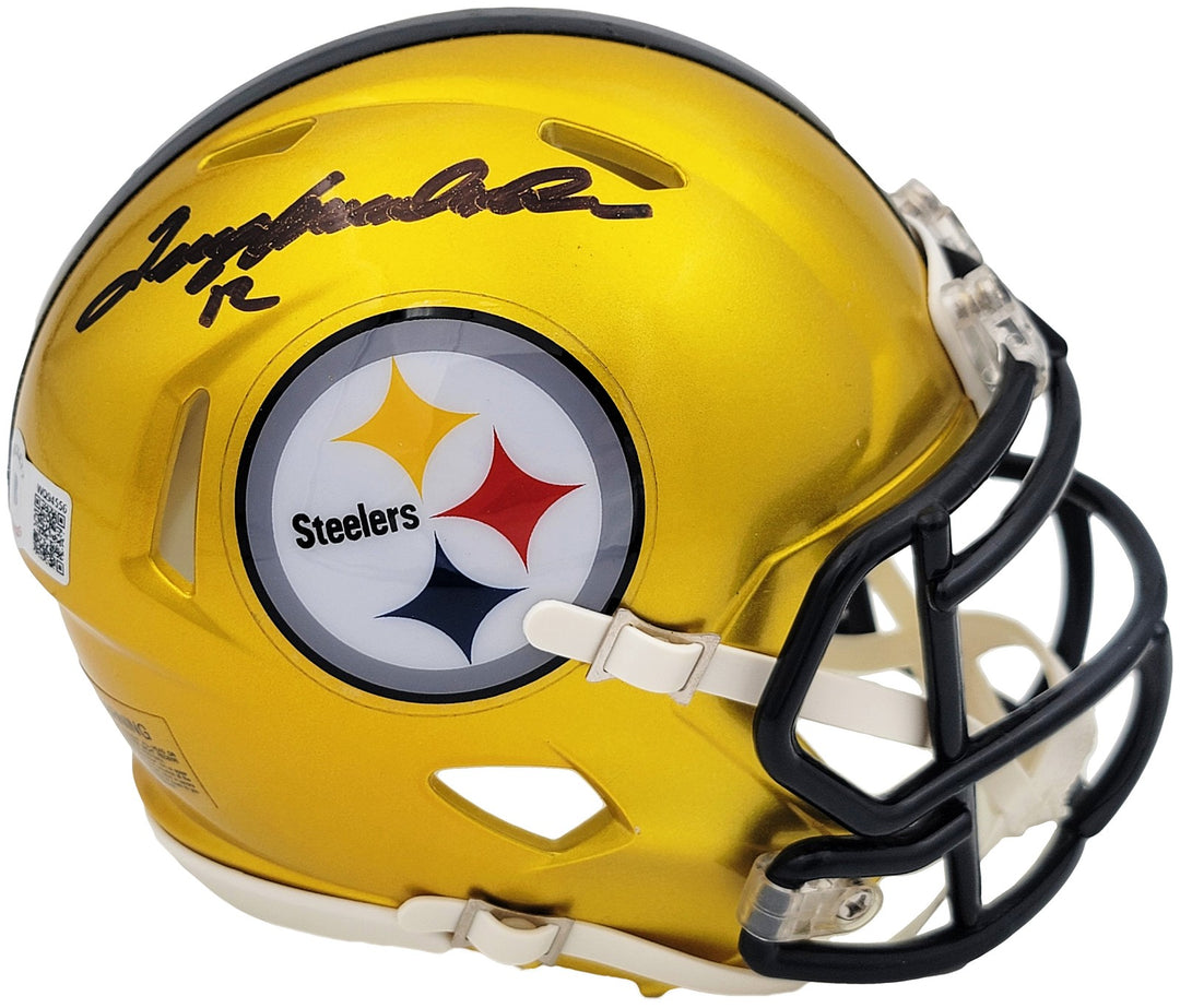 Terry Bradshaw Signed Pittsburgh Steelers Flash Yellow Mini Helmet Beckett