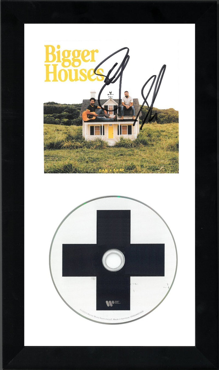 Dan + Shay Duo signed 2023 Bigger Houses 4.75x4.75 Art Card Framed w/ CD/Booklet