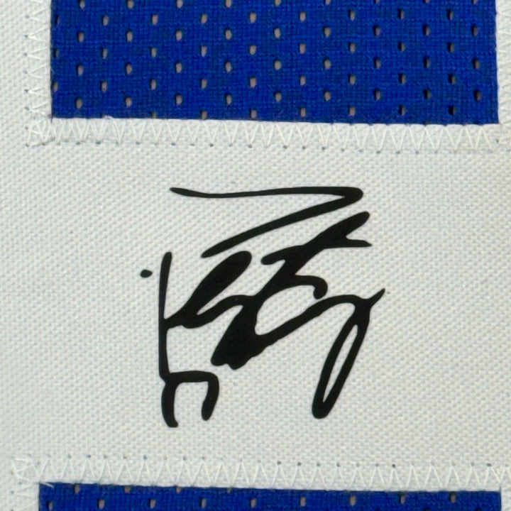 Framed Facsimile Autographed Peyton Manning 33x42 Blue Reprint Laser Auto Jersey