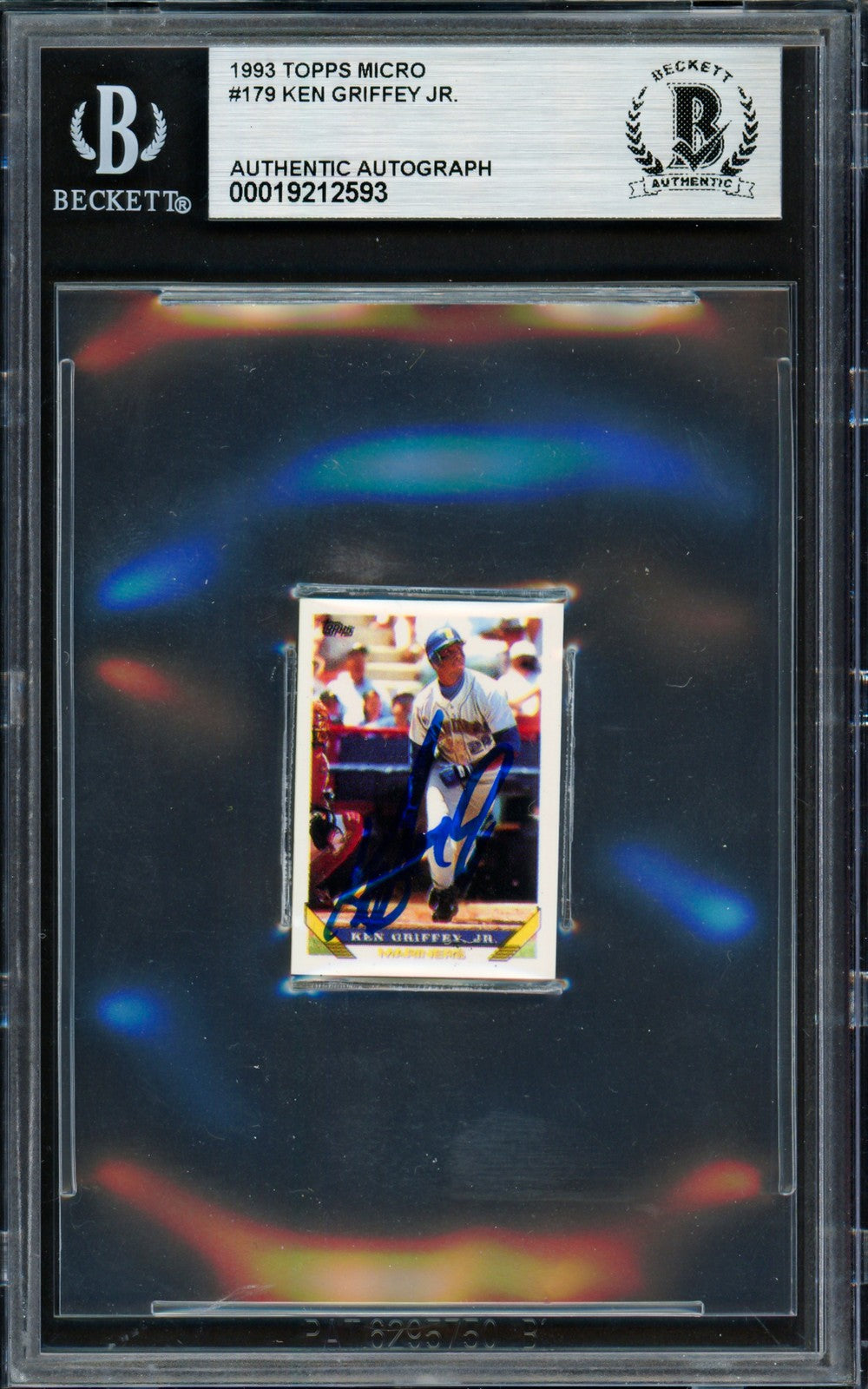 Ken Griffey Jr. Signed 1993 Topps Micro Card 179 Seattle Mariners Beckett