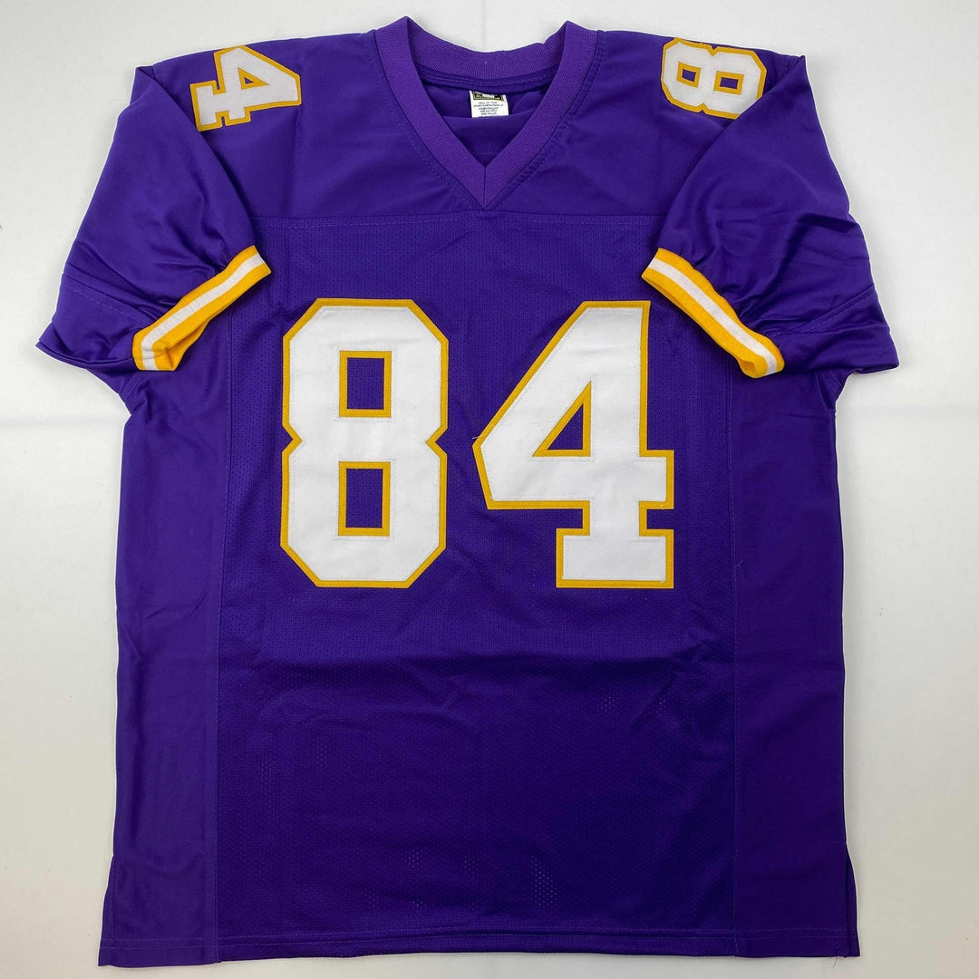 Facsimile Autographed Randy Moss Minnesota Purple Reprint Jersey Size Men's XL